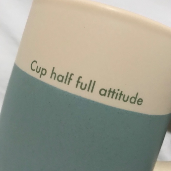 NEW Indigo Cup Half Full Attitude Mug - Picture 2 of 5
